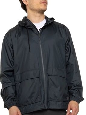 Eddie Bauer Men's Blue Hooded Windbreaker Jacket Small